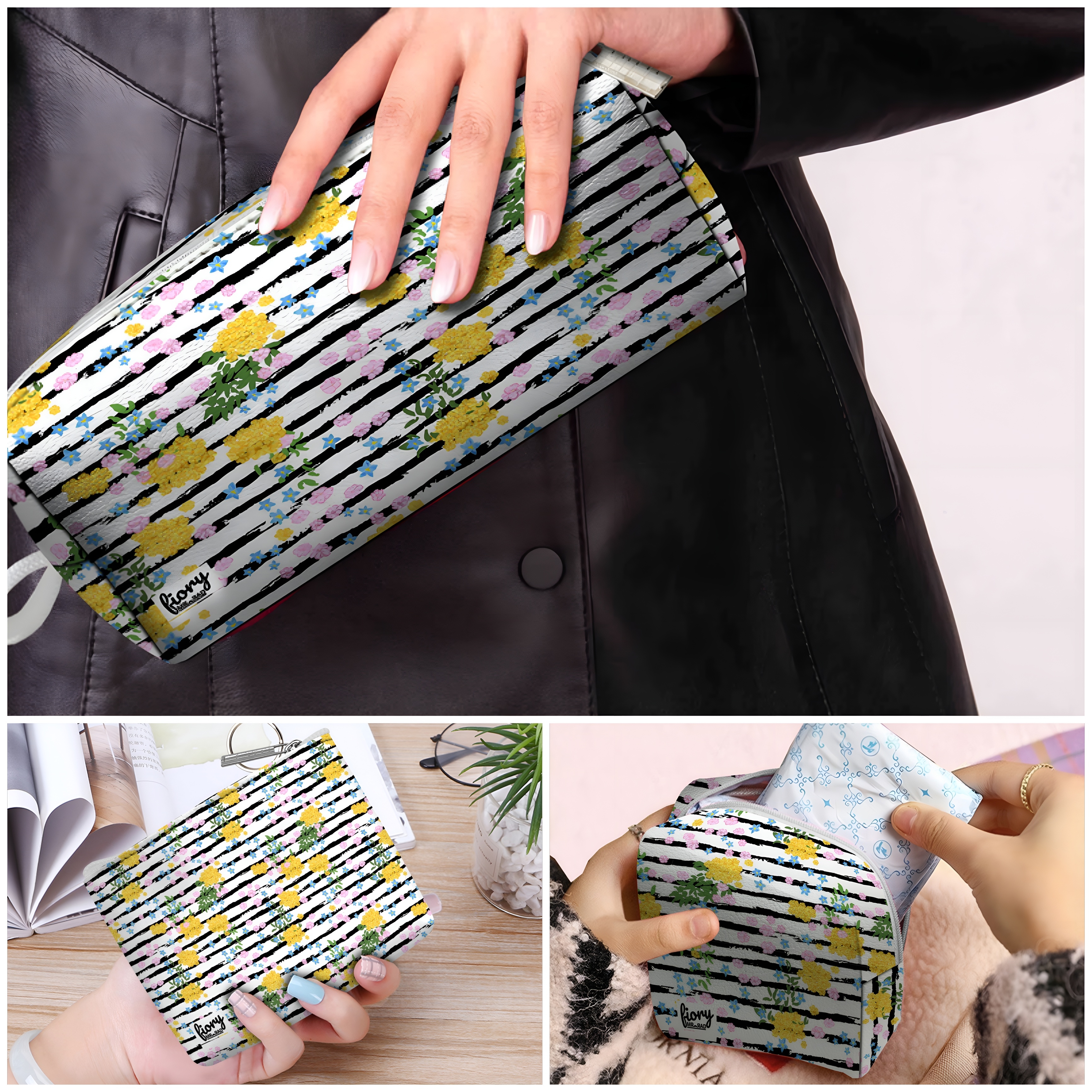 کیف لوازم آرایش زنانه مستر راد مدل شکوفه مجموعه 3 عددی چند رنگ