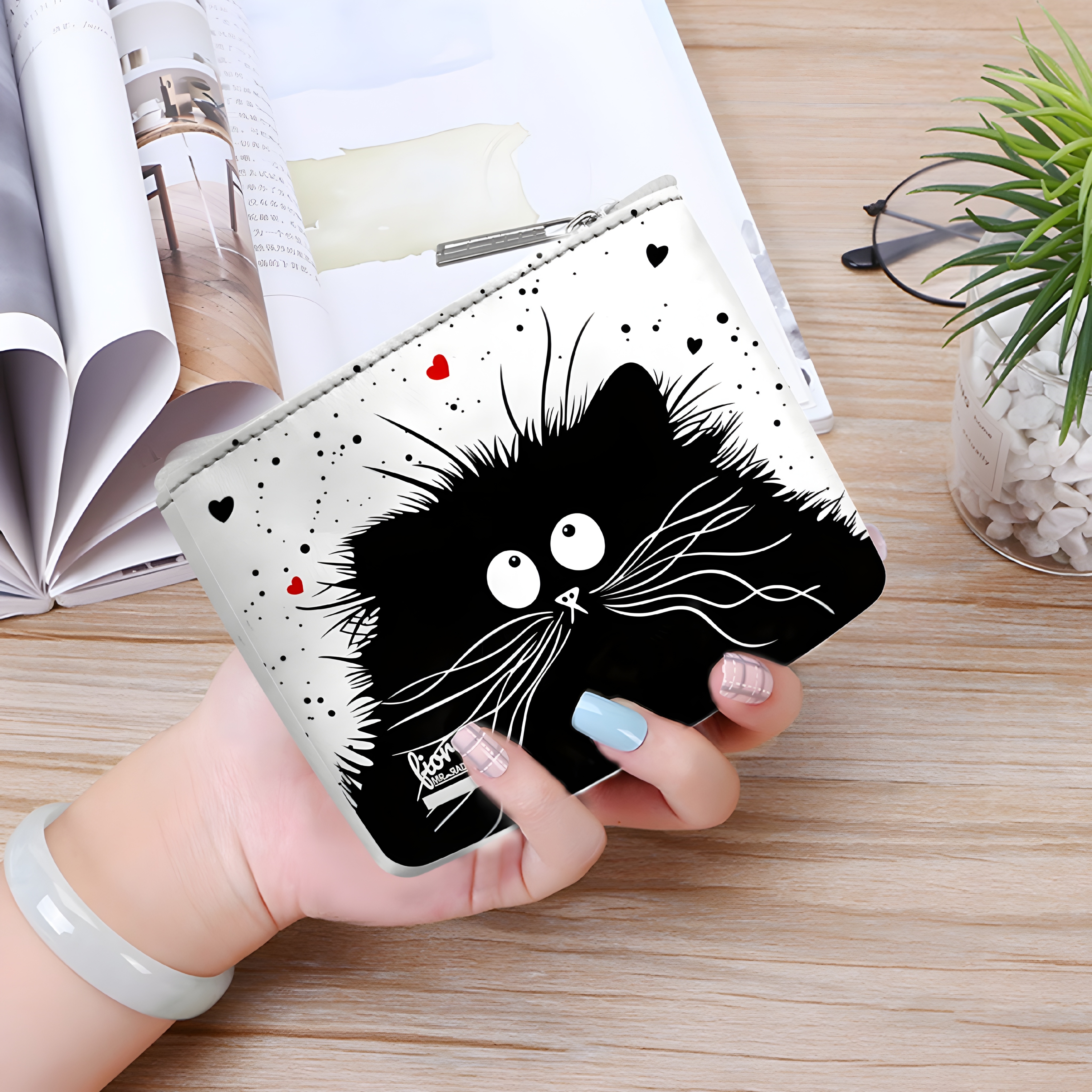 کیف پول فیوری مدل گربه خپل طرح جیمزسفید