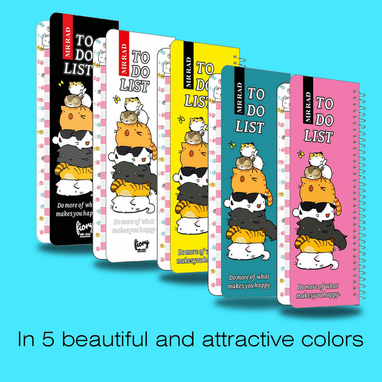 دفترچه یادداشت مستر راد مدل To Do List طرح گربه فانتزی کد Cat Kawaii 1545 چند رنگ