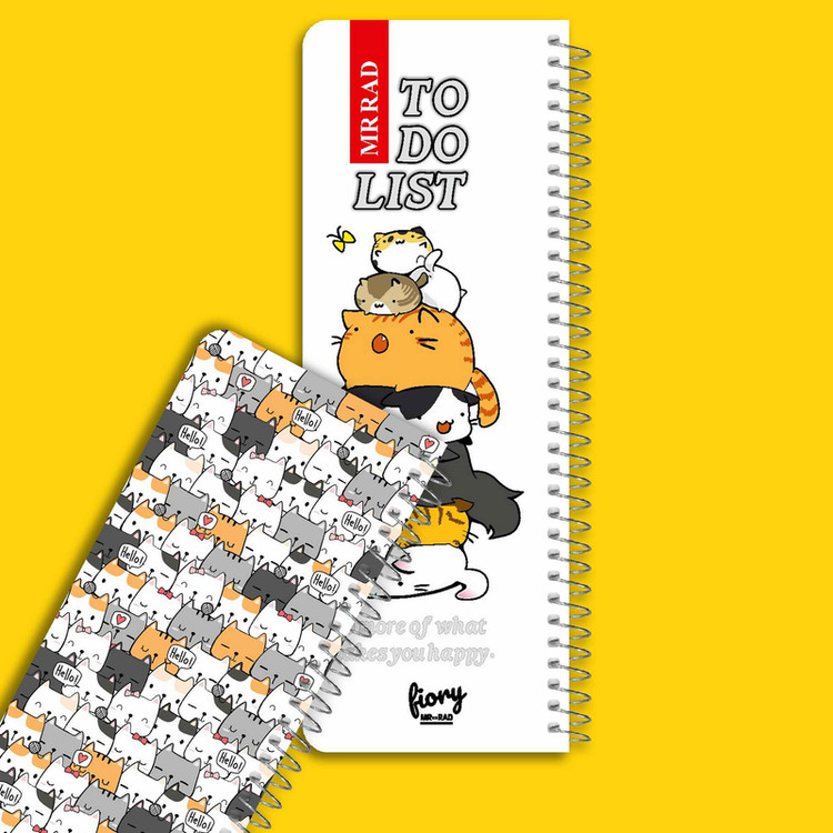 دفترچه یادداشت مستر راد مدل To Do List طرح گربه فانتزی کد Cat Kawaii 1545 چند رنگ