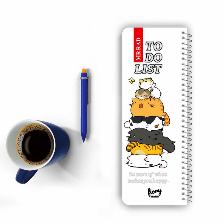 دفترچه یادداشت مستر راد مدل To Do List طرح گربه فانتزی کد Cat Kawaii 1545 چند رنگ