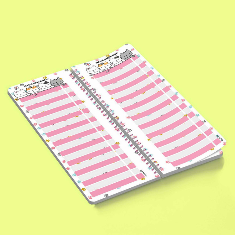 دفترچه یادداشت مستر راد مدل To Do List طرح گربه فانتزی کد Cat Kawaii 1545 چند رنگ