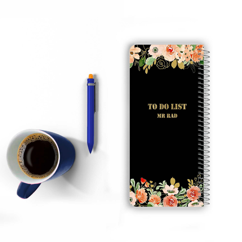 دفترچه یادداشت مستر راد مدل To Do List طرح آفتاب کد Flower 1629 مشکی