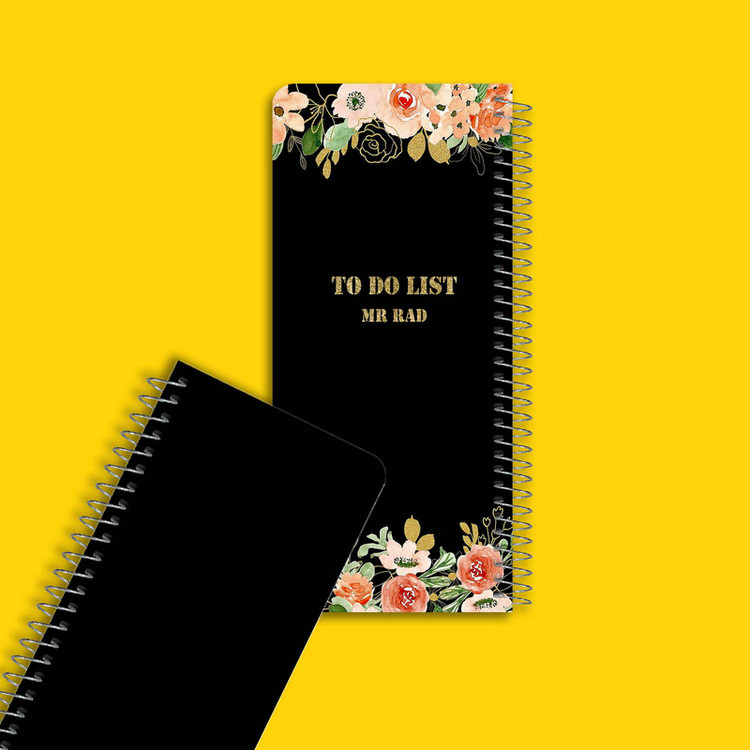 دفترچه یادداشت مستر راد مدل To Do List طرح آفتاب کد Flower 1629 مشکی